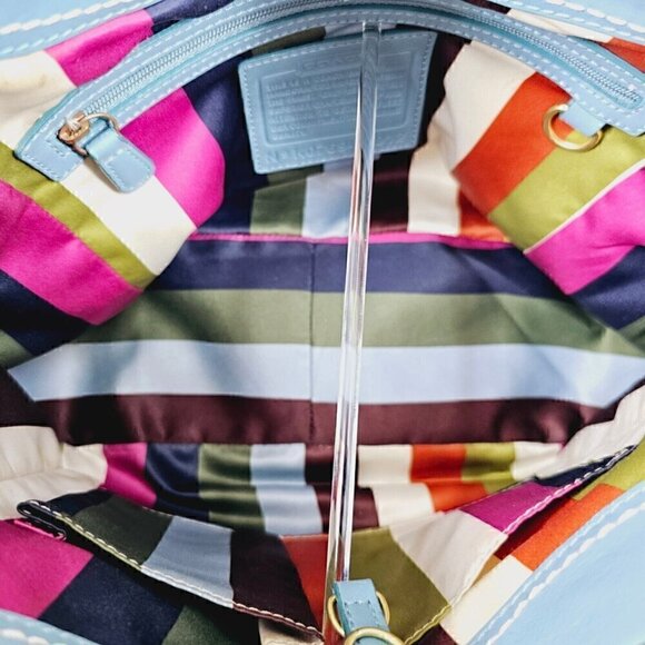 COACH 11012 Ergo Teal Pond Patent Leather Satchel Shoulder Bag 65th Anniversary - Picture 12 of 16